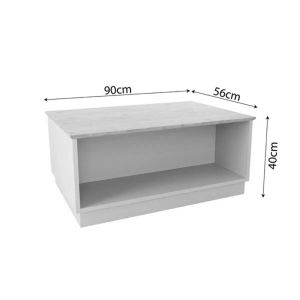 Table Monik in oak-light gray shade 90x56x40cm