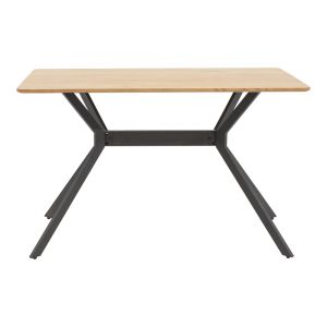 Nerelis table, natural MDF top and black metal leg, 120x70x75cm