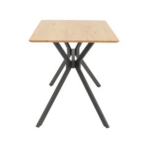 Nerelis table, natural MDF top and black metal leg, 120x70x75cm