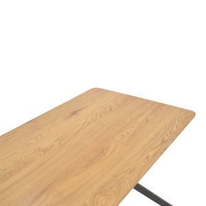 Nerelis table, natural MDF top and black metal leg, 120x70x75cm