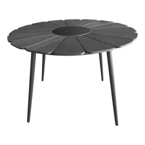 Table Pinap black aluminum and black plywood D110x74cm