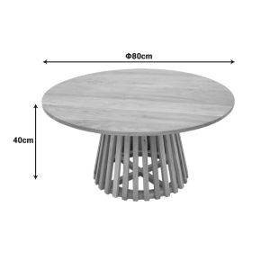 Radiane table, solid acacia wood in natural shade, D80x40cm