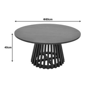 Radiane table, solid acacia wood in black shade, D80x40 cm