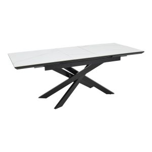 Table Ragemi gray MDF-black metal 160-200x90x75cm