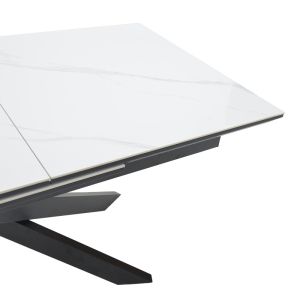 Table Ragemi gray MDF-black metal 160-200x90x75cm
