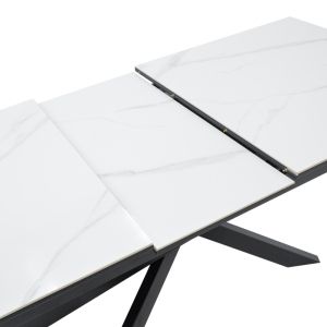 Table Ragemi gray MDF-black metal 160-200x90x75cm