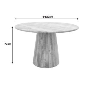 Rahma I table, solid mango wood 3 cm in natural color, D120 X 77 cm