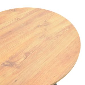 Rogue table with natural lampshade and black metal legs, dimensions 70x72 cm