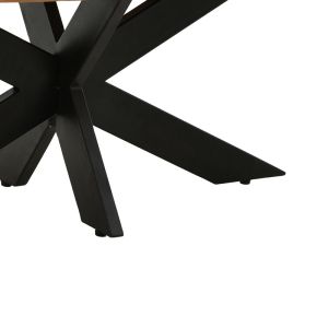 Royalty I table, Industrial solid mango wood 4 cm in natural shade - metal leg, dimensions 130x77 cm