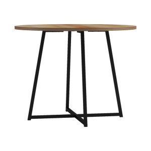 Sarah I table in oak color with black metal legs, dimensions 100x76 cm
