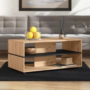 Savio table in artisan black color with dimensions 101x55x48cm