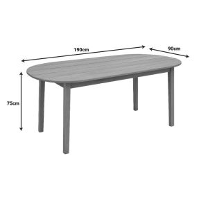 Skyl table, teak, natural color 190x90x75cm