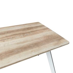 Squaro Sonoma Mdf Table with White Metal Legs 120x70x75cm