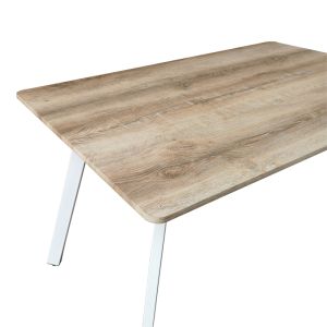 Squaro Sonoma Mdf Table with White Metal Legs 120x70x75cm