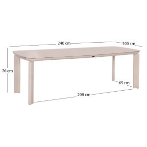 Маса Sterlin Sm6356 кремав алуминиев плот и синтерован камък 240x100x76см