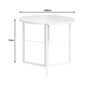 Talen table, white color, D80x74cm