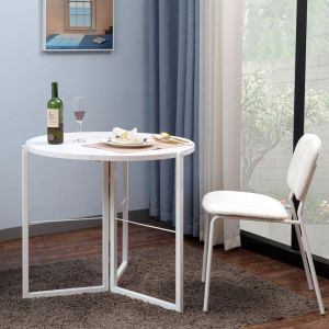 Talen table, white color, D80x74cm