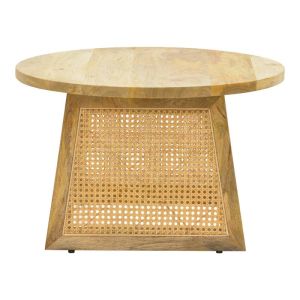 Tamarind mango wood-natural rattan table in natural color 65x40cm