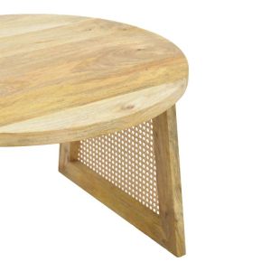 Tamarind mango wood-natural rattan table in natural color 65x40cm