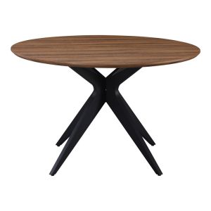 Toda table made of Mdf in walnut color with black metal legs 120x75cm