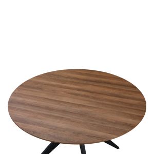 Toda table made of Mdf in walnut color with black metal legs 120x75cm