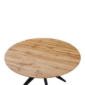 Toda table made of Mdf in Sonoma color with black metal legs 120x75cm
