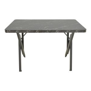 Vertex table with black marble effect and black metal legs 110x70x72cm
