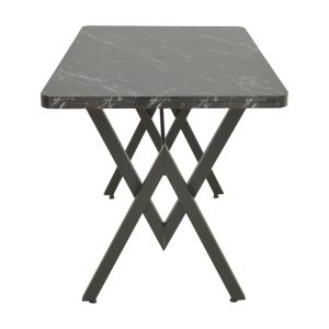 Vertex table with black marble effect and black metal legs 110x70x72cm
