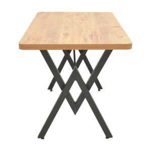 Vertex table, oak, with black metal legs, 110x70x72 cm