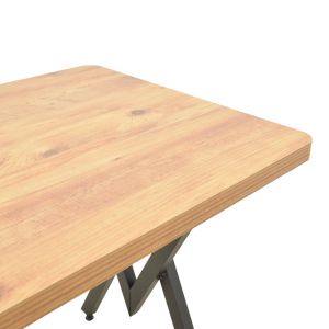 Vertex table, oak, with black metal legs, 110x70x72 cm