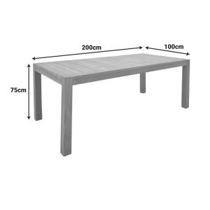 Vocaly teak table in natural shade 200x100x75cm