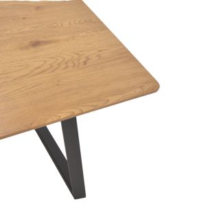 Winor table, MDF top, polished black metal legs, 140x80x75cm