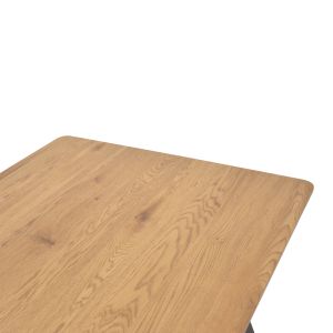 Winor table, MDF top, polished black metal legs, 140x80x75cm