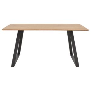Winor table, MDF top, polished black metal legs, 140x80x75cm