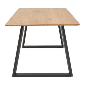 Winor table, MDF top, polished black metal legs, 160x90x75cm