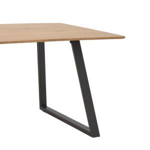 Winor table, MDF top, polished black metal legs, 160x90x75cm