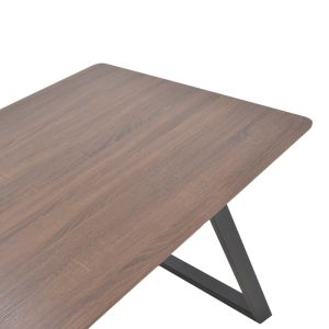 Winor table, MDF top, walnut-black metal legs, 160x90x75cm