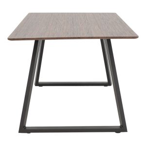 Winor table, MDF top, walnut-black metal legs, 160x90x75cm