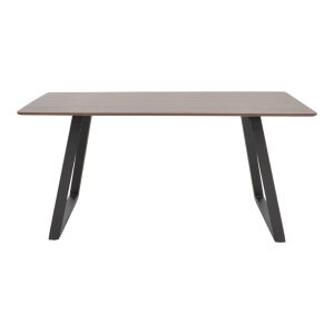 Winor table, MDF top, walnut-black metal legs, 160x90x75cm