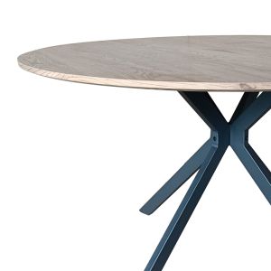 Xuson table top Mdf natural-black metal legs D120x75cm