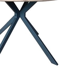 Xuson table top Mdf natural-black metal legs D120x75cm