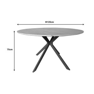 Xuson table top Mdf natural-black metal legs D120x75cm