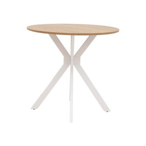 Xuson table MDF top-white metal legs D80x75cm