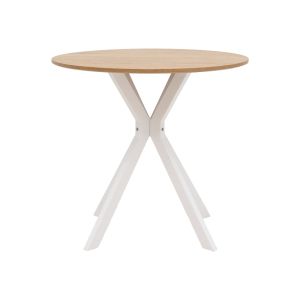 Xuson table MDF top-white metal legs D80x75cm
