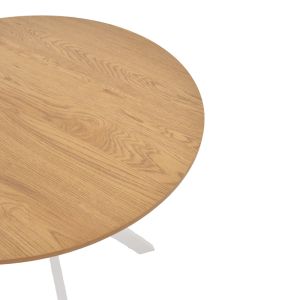 Xuson table MDF top-white metal legs D80x75cm