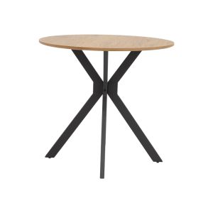 Xuson table MDF top-black metal legs D80x75cm