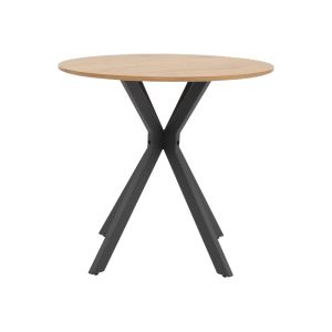 Xuson table MDF top-black metal legs D80x75cm