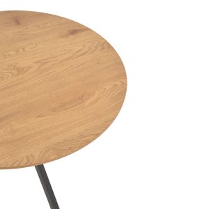 Xuson table MDF top-black metal legs D80x75cm