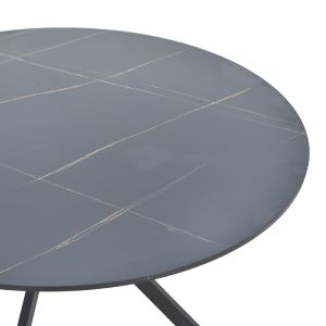 Xuson table black marble top-black metal legs D120x75cm