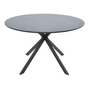 Xuson table black marble top-black metal legs D120x75cm
